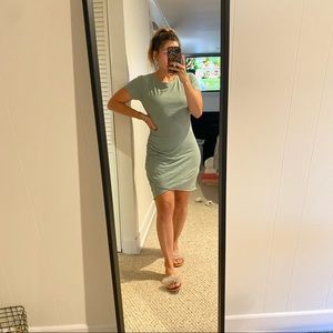 Wishlist green tshirt dress with ruched detail